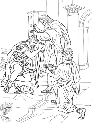 David Is Crowned King Coloring Page